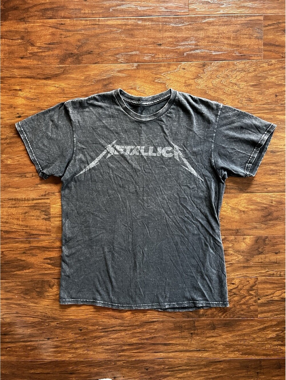 Metallica Shirt Adult M Gray Acid Wash Grunge Graphic Band Tee T Vintage Logo